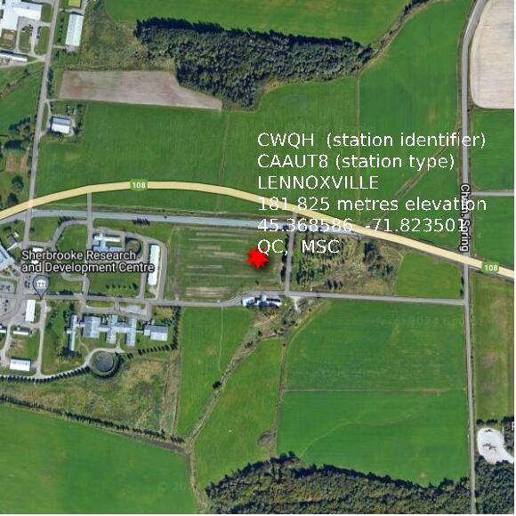 map at zoomlvl 1x1 kilometres for LENNOXVILLE