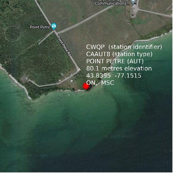 map at zoomlvl 1x1 kilometres for POINT PETRE (AUT)