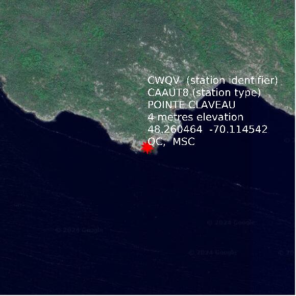 map at zoomlvl 1x1 kilometres for POINTE CLAVEAU
