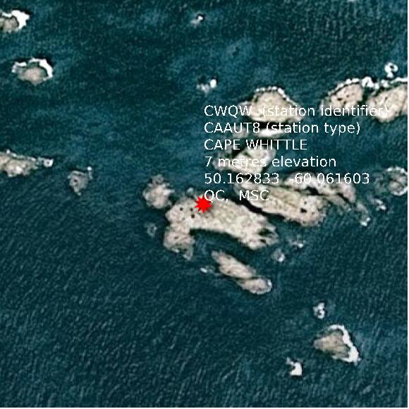 map at zoomlvl 1x1 kilometres for CAPE WHITTLE