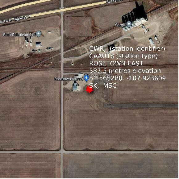 map at zoomlvl 1x1 kilometres for ROSETOWN EAST