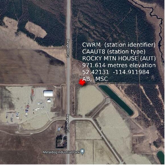 map at zoomlvl 1x1 kilometres for ROCKY MTN HOUSE (AUT)