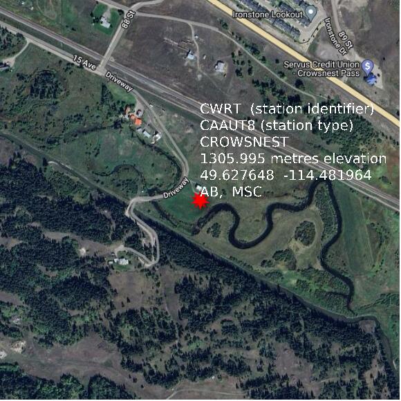 map at zoomlvl 1x1 kilometres for CROWSNEST