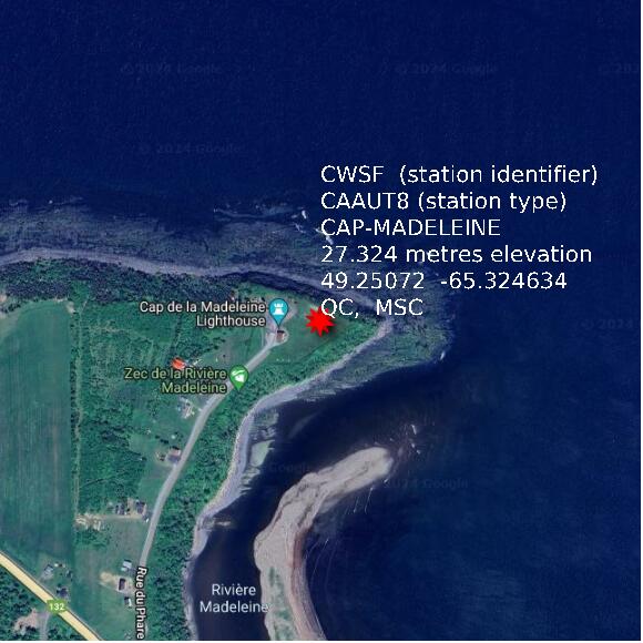 map at zoomlvl 1x1 kilometres for CAP-MADELEINE