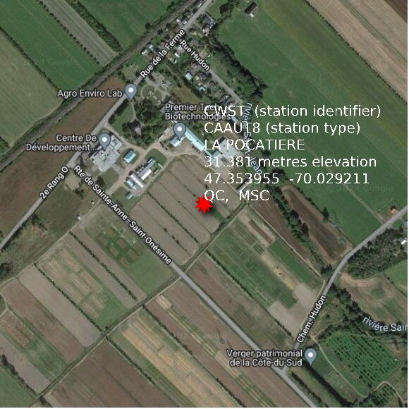 map at zoomlvl 1x1 kilometres for LA POCATIERE