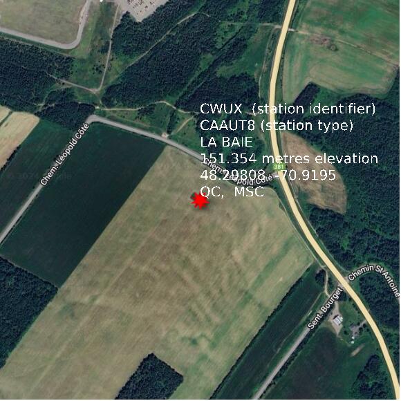 map at zoomlvl 1x1 kilometres for LA BAIE