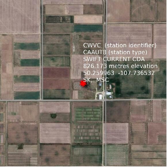 map at zoomlvl 1x1 kilometres for SWIFT CURRENT CDA