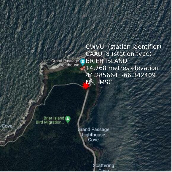 map at zoomlvl 1x1 kilometres for BRIER ISLAND