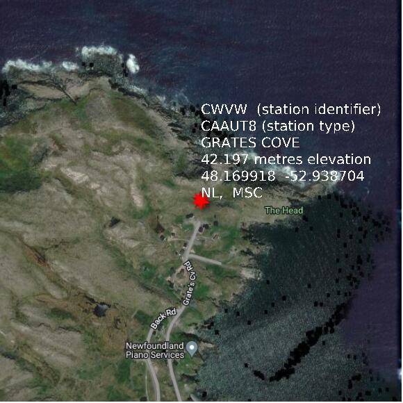 map at zoomlvl 1x1 kilometres for GRATES COVE