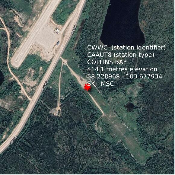 map at zoomlvl 1x1 kilometres for COLLINS BAY
