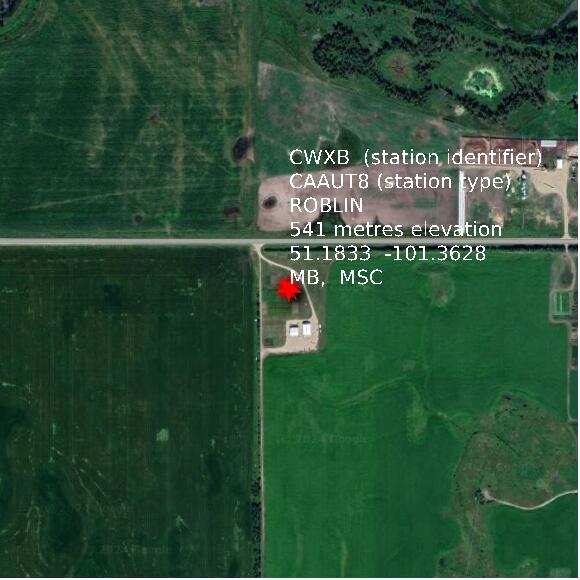 map at zoomlvl 1x1 kilometres for ROBLIN