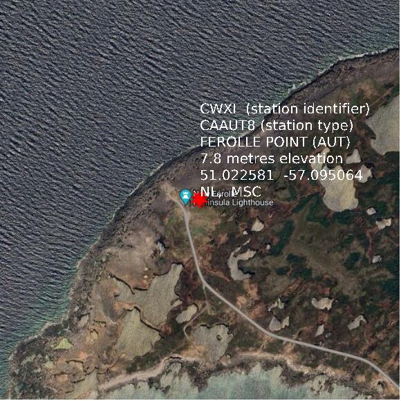 map at zoomlvl 1x1 kilometres for FEROLLE POINT (AUT)