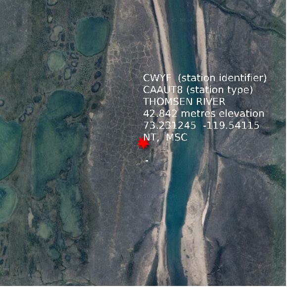 map at zoomlvl 1x1 kilometres for THOMSEN RIVER