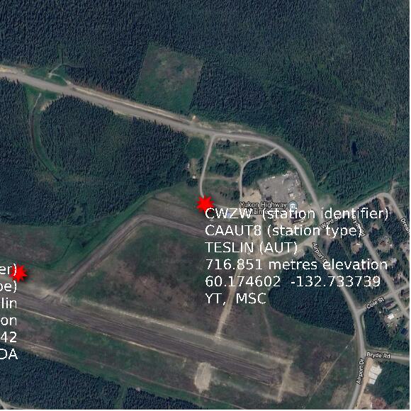 map at zoomlvl 1x1 kilometres for TESLIN (AUT)