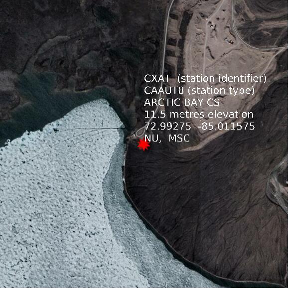 map at zoomlvl 1x1 kilometres for ARCTIC BAY CS