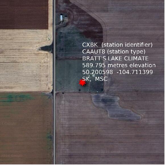 map at zoomlvl 1x1 kilometres for BRATT'S LAKE CLIMATE