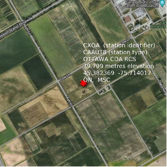 map at zoomlvl 1x1 kilometres for OTTAWA CDA RCS