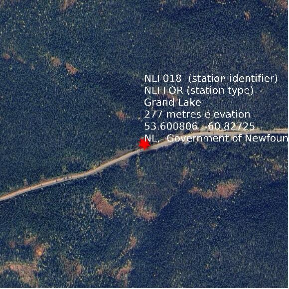 map at zoomlvl 1x1 kilometres for Grand Lake