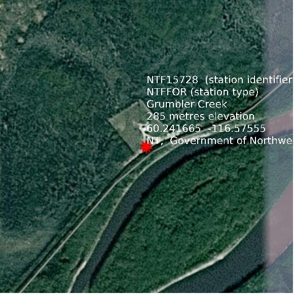 map at zoomlvl 1x1 kilometres for Grumbler Creek