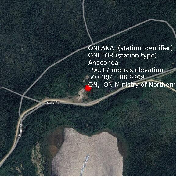 map at zoomlvl 1x1 kilometres for Anaconda