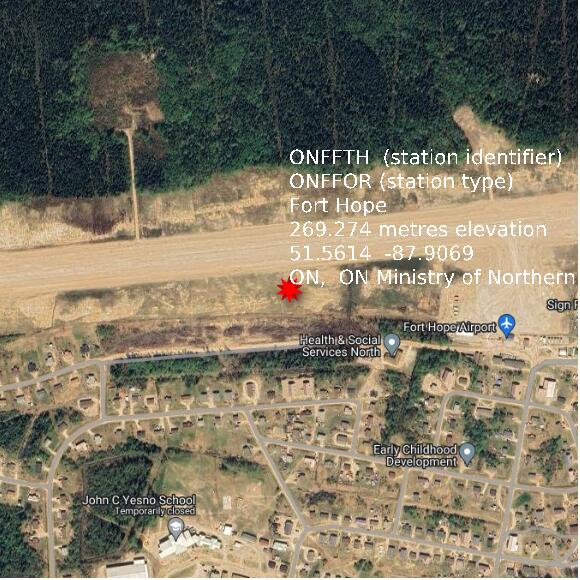 map at zoomlvl 1x1 kilometres for Fort Hope