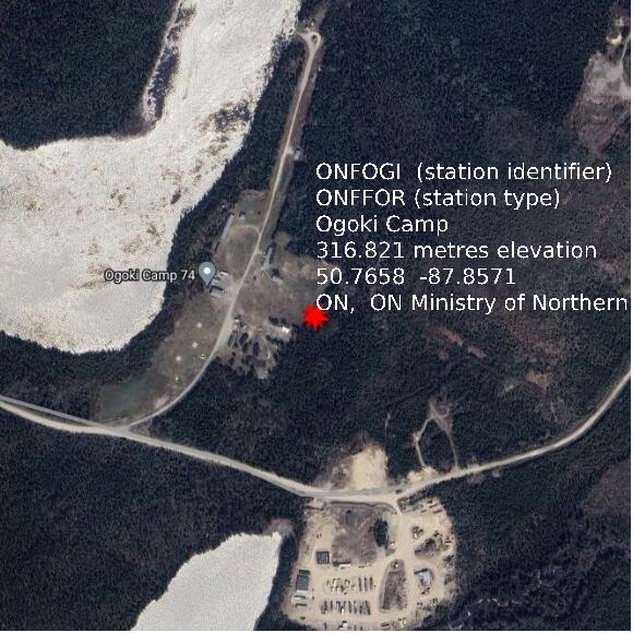 map at zoomlvl 1x1 kilometres for Ogoki Camp