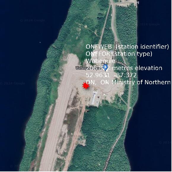 map at zoomlvl 1x1 kilometres for Webequie