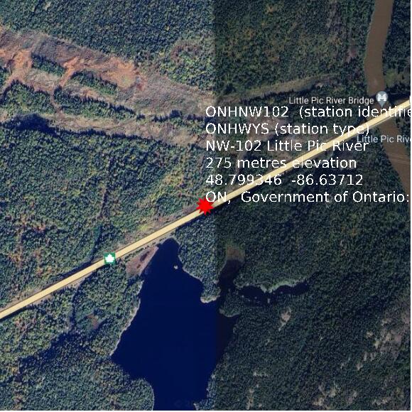 map at zoomlvl 1x1 kilometres for NW-102 Little Pic River