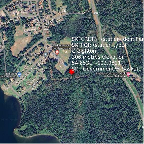 map at zoomlvl 1x1 kilometres for Creighton