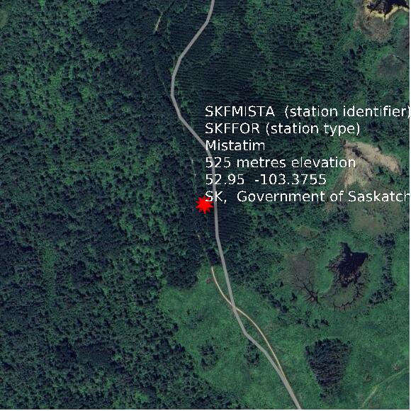 map at zoomlvl 1x1 kilometres for Mistatim
