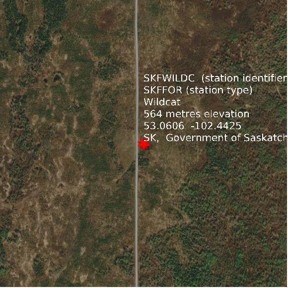 map at zoomlvl 1x1 kilometres for Wildcat