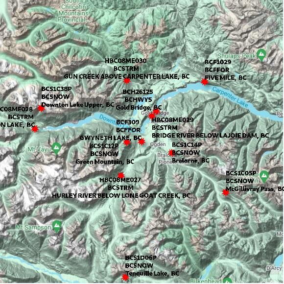 map at zoomlvl 60x60 kilometres for GWYNETH LAKE