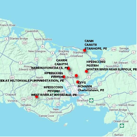 map at zoomlvl 60x60 kilometres for HARRINGTON CDA CS