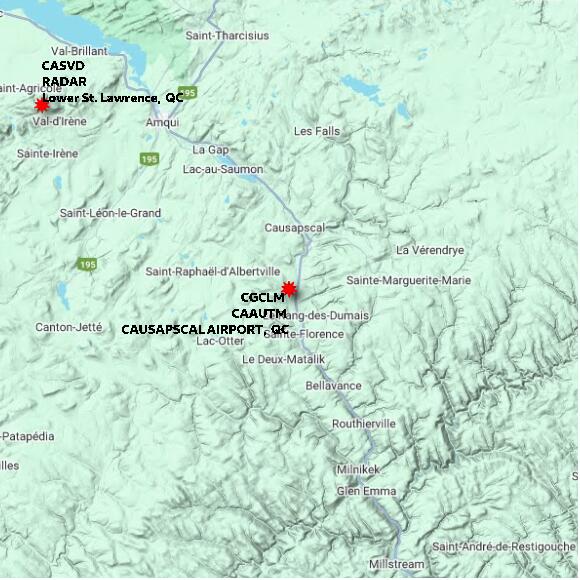map at zoomlvl 60x60 kilometres for CAUSAPSCAL AIRPORT