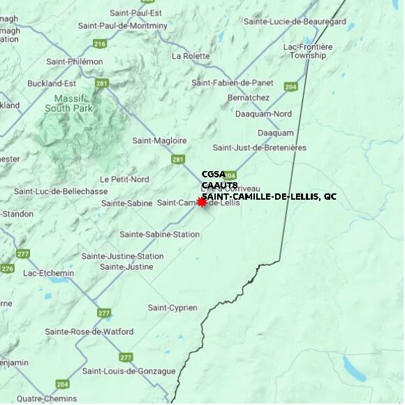 map at zoomlvl 60x60 kilometres for SAINT-CAMILLE-DE-LELLIS