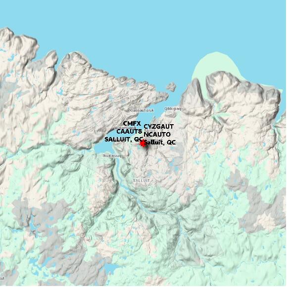 map at zoomlvl 60x60 kilometres for SALLUIT