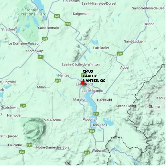 map at zoomlvl 60x60 kilometres for NANTES