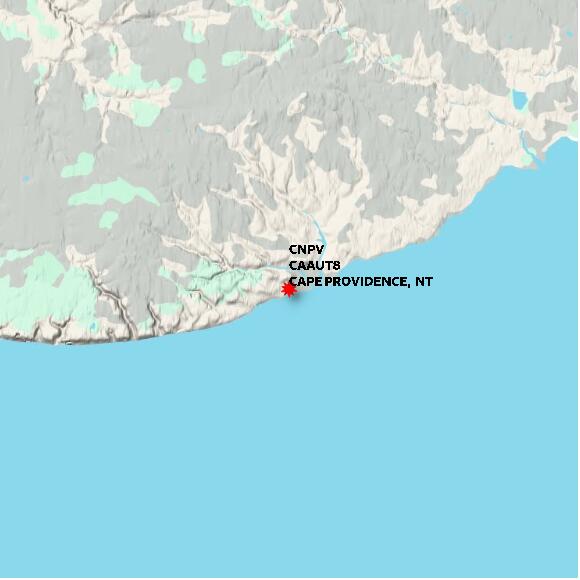 map at zoomlvl 60x60 kilometres for CAPE PROVIDENCE