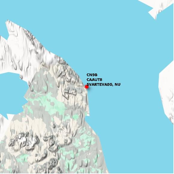 map at zoomlvl 60x60 kilometres for SVARTEVAEG