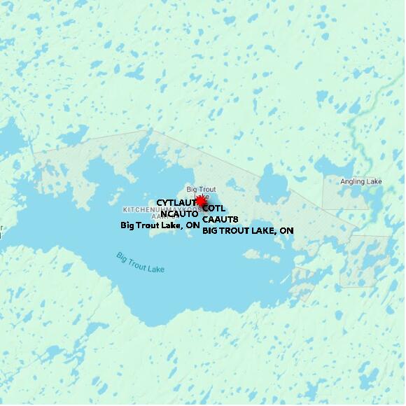 map at zoomlvl 60x60 kilometres for BIG TROUT LAKE