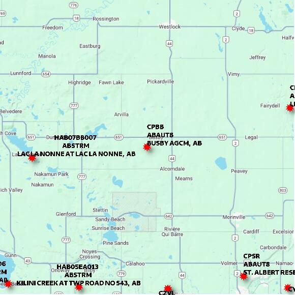 map at zoomlvl 60x60 kilometres for BUSBY AGCM