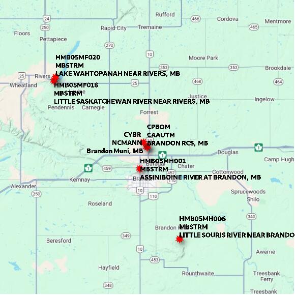 map at zoomlvl 60x60 kilometres for BRANDON RCS