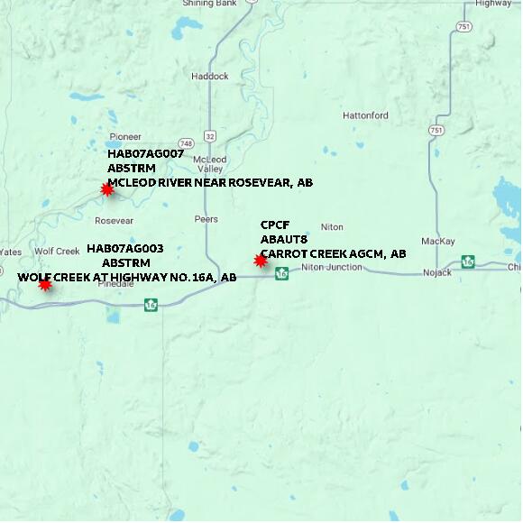 map at zoomlvl 60x60 kilometres for CARROT CREEK AGCM