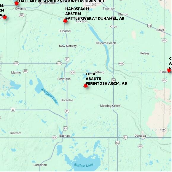 map at zoomlvl 60x60 kilometres for FERINTOSH AGCM