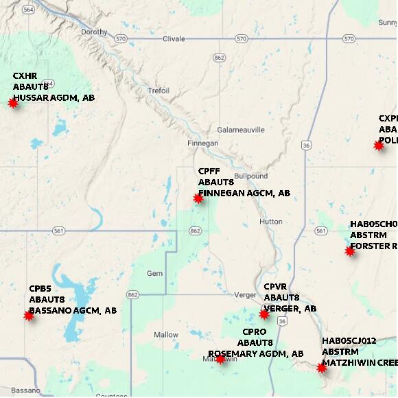 map at zoomlvl 60x60 kilometres for FINNEGAN AGCM
