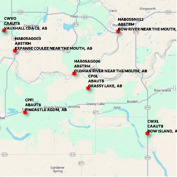 map at zoomlvl 60x60 kilometres for GRASSY LAKE