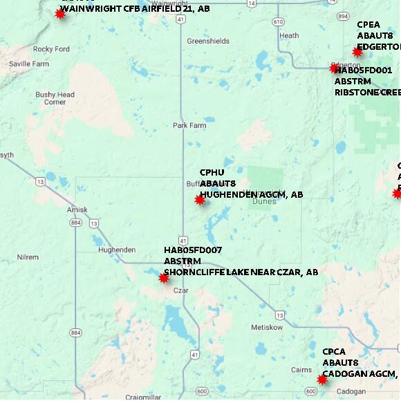map at zoomlvl 60x60 kilometres for HUGHENDEN AGCM