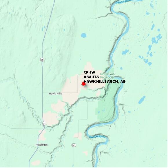 map at zoomlvl 60x60 kilometres for HAWK HILLS AGCM