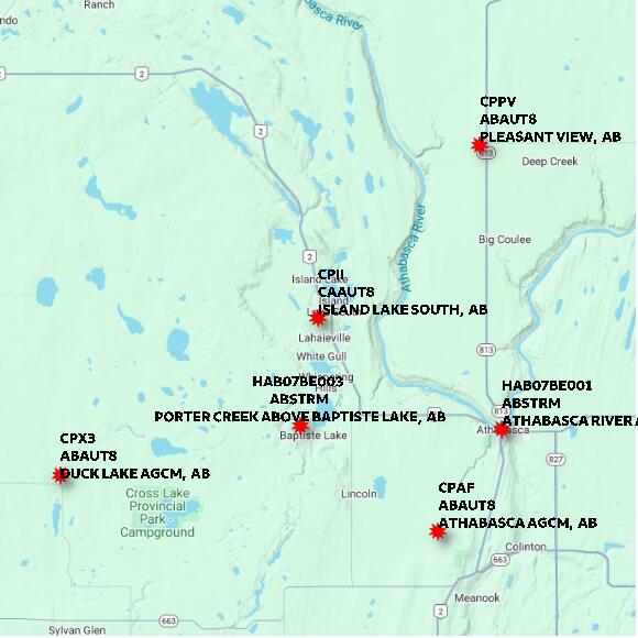 map at zoomlvl 60x60 kilometres for ISLAND LAKE SOUTH