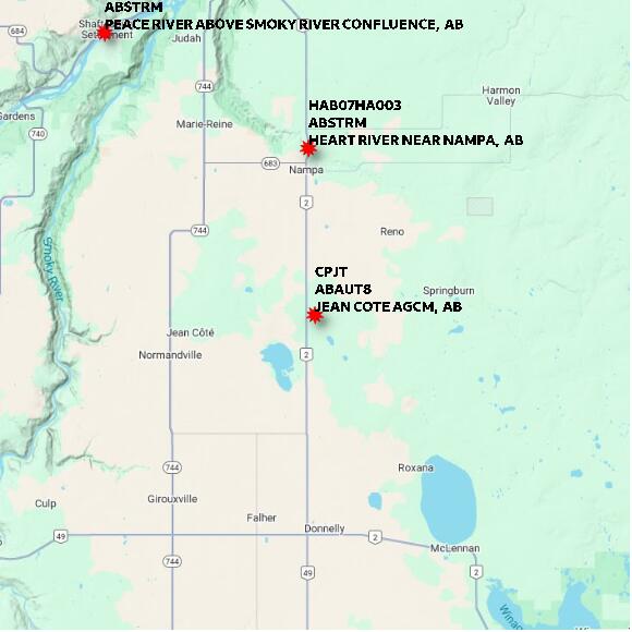 map at zoomlvl 60x60 kilometres for JEAN COTE AGCM